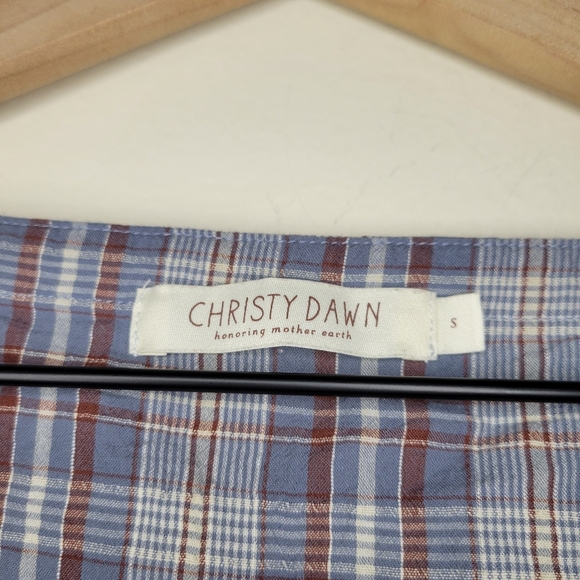 Christy Dawn Darcy dress in blue azure plaid, small - Picture 8 of 9